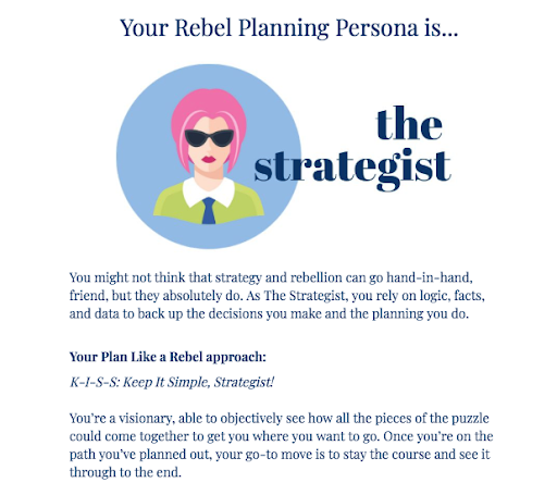 quiz result description for the strategist